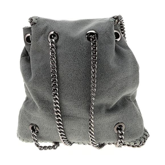 Stella McCartney Falabella Grained Gray Vegan Leather Backpack Chain Straps EUC main image 7